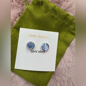 Tory Burch Blue and Silver Stud Earrings